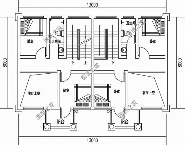 小戶型雙拼別墅自建房，連在一起的雙胞胎