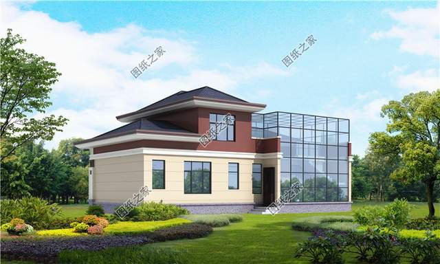 帶陽(yáng)光房的二層別墅設(shè)計(jì)圖，讓我們領(lǐng)略四季春華秋實(shí)