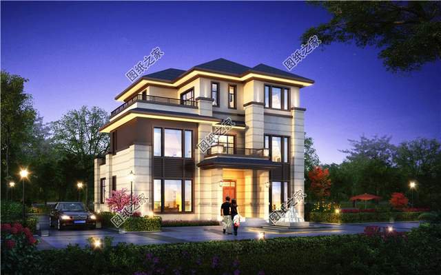 三開間的新中式別墅效果圖，雍容華貴盡顯大宅風范