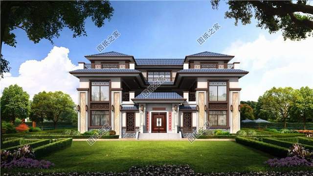 新中式三層四合院別墅設計圖，做民宿的首選