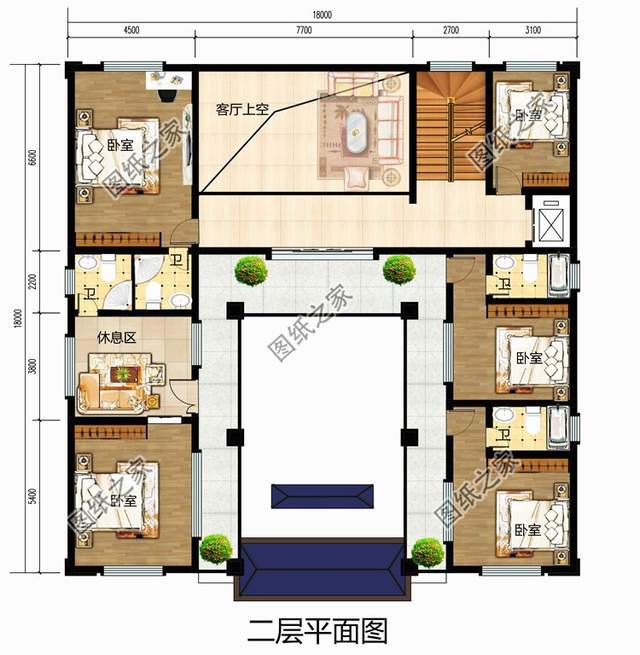 新中式三層四合院別墅設計圖，做民宿的首選