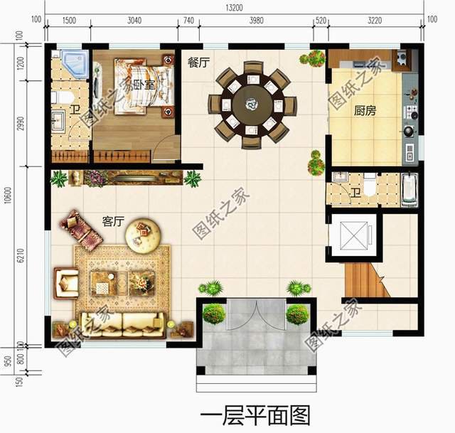 占地130平左右四層樓房設計圖，三代同堂都能住得過來