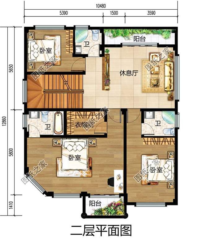 占地130平左右四層樓房設計圖，三代同堂都能住得過來
