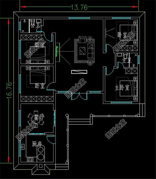 L型農村別墅設計圖，實用舒適還美觀全安排到位了
