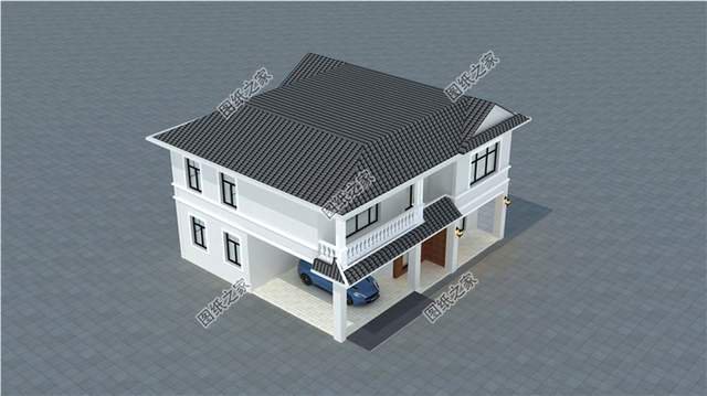 超現(xiàn)代二層房屋設(shè)計(jì)圖符合年輕人的審美，個(gè)性不張揚(yáng)，灑脫不隨性