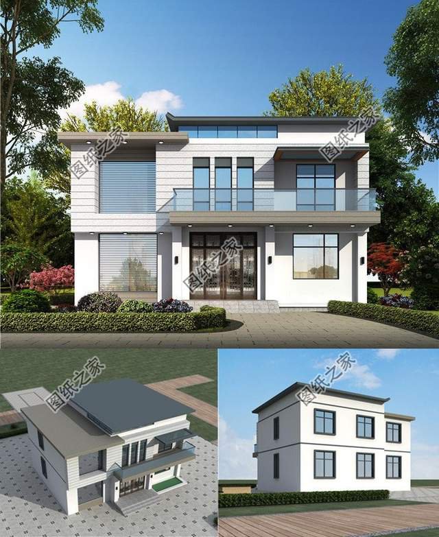 超現(xiàn)代二層房屋設(shè)計(jì)圖符合年輕人的審美，個(gè)性不張揚(yáng)，灑脫不隨性