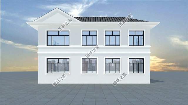 超現(xiàn)代二層房屋設(shè)計(jì)圖符合年輕人的審美，個(gè)性不張揚(yáng)，灑脫不隨性