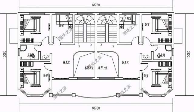 二層雙拼別墅設(shè)計(jì)圖，雙拼別墅不分離，兄弟姐妹感情深