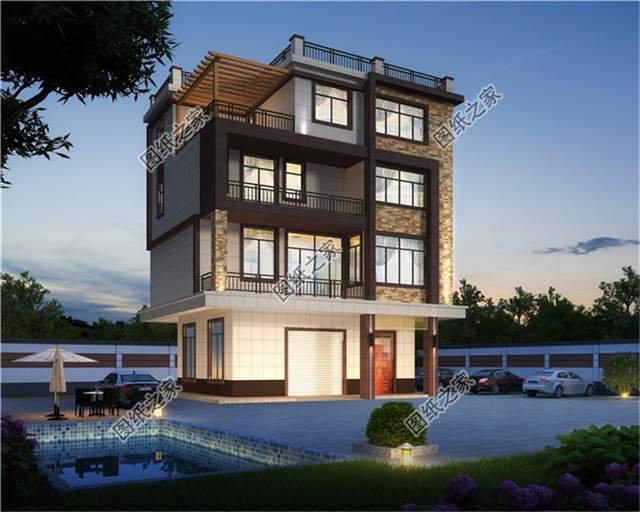 平屋頂四層迷你小別墅占地小功能全，再也不用擔心一家人不夠住了