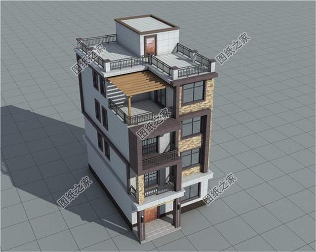 平屋頂四層迷你小別墅占地小功能全，再也不用擔心一家人不夠住了