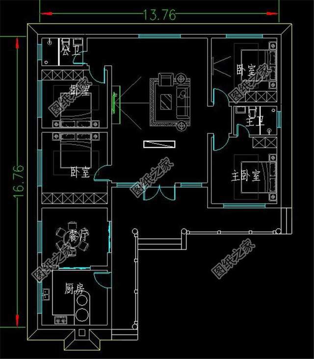 簡而不凡的中式一層自建房設計圖紙，傳承中華文化，深得父母歡心