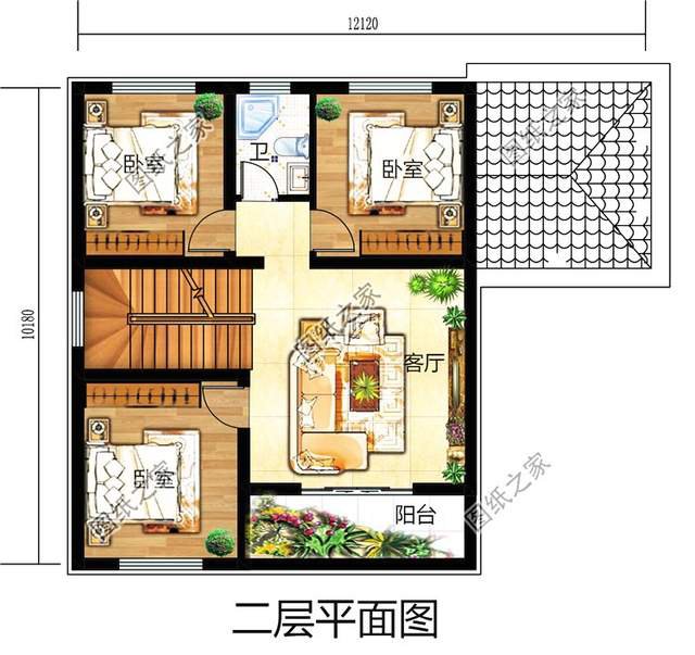 最接地氣的農村二層自建房設計圖，帶配房煙氣裊裊芳香四溢