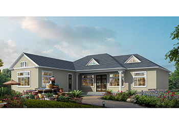 L型轉角一層自建房屋效果圖及全套設計施工圖