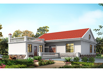 農村七字型小別墅設計圖紙，一層帶獨立廚房戶型