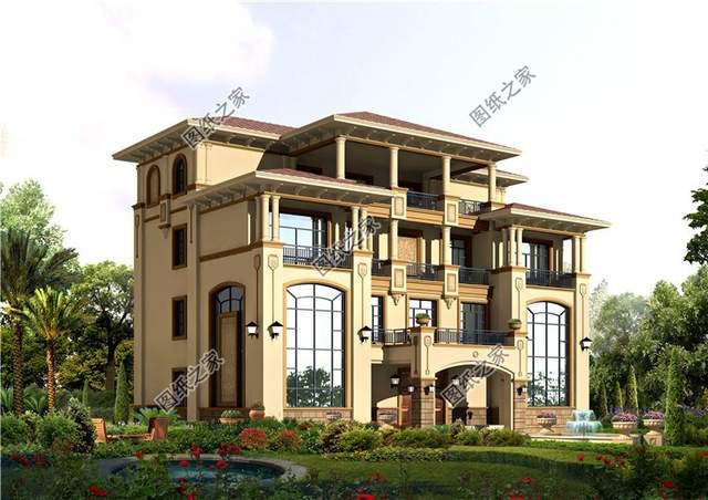 漂亮的房子百里挑一四層歐式別墅效果圖，滿足你對(duì)奢華的概念