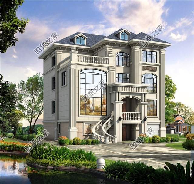 漂亮的房子百里挑一四層歐式別墅效果圖，滿足你對(duì)奢華的概念