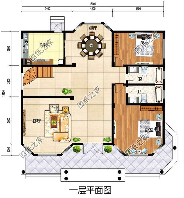 200平左右質感十足的新農村三層別墅設計圖，富貴之氣迎面而來