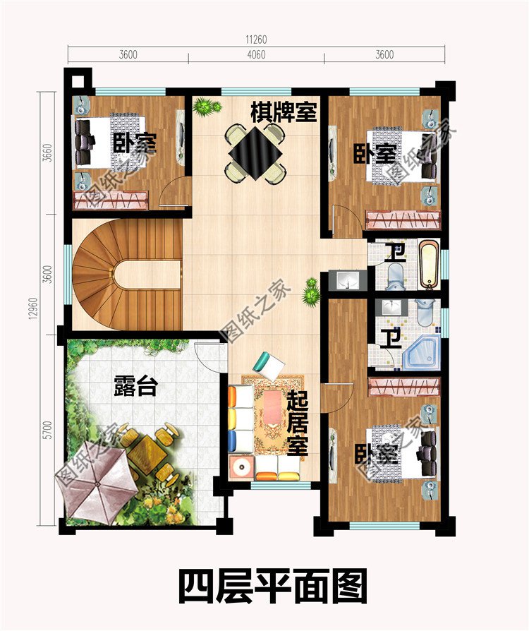 四層鄉村別墅戶型圖