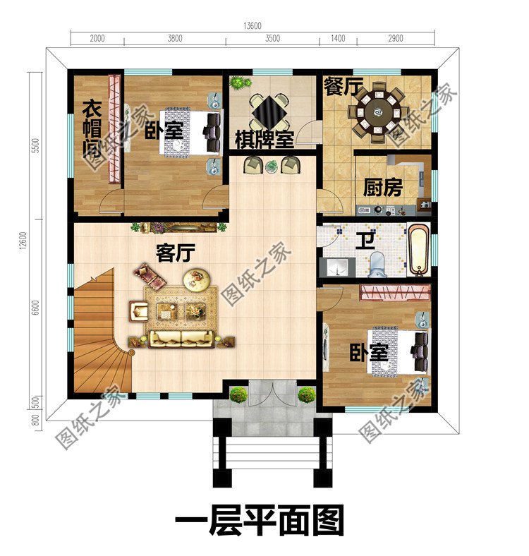 三間三層樓房設計圖紙