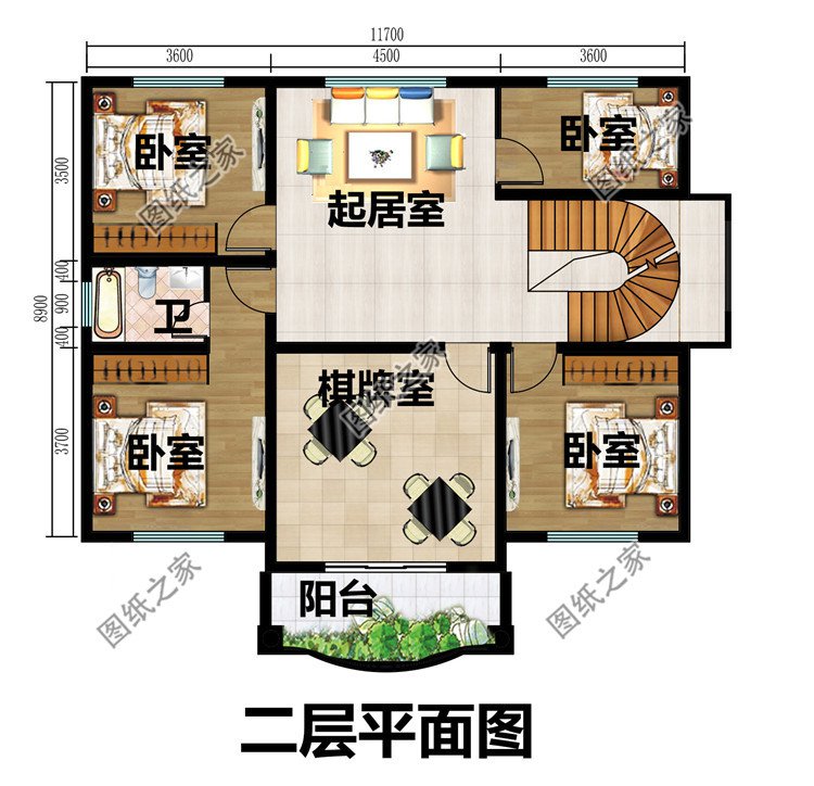 時尚創意型二層小別墅設計圖