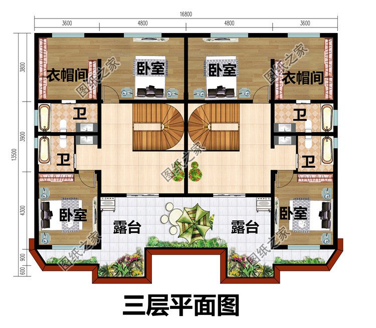 新農村三層兄弟雙拼房屋