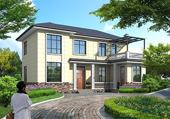 小七字形二層小樓房設(shè)計圖，廚房獨立