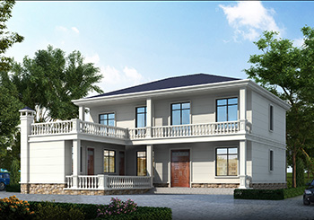 七字形二層別墅設計圖紙，二層廚房餐廳獨立戶型