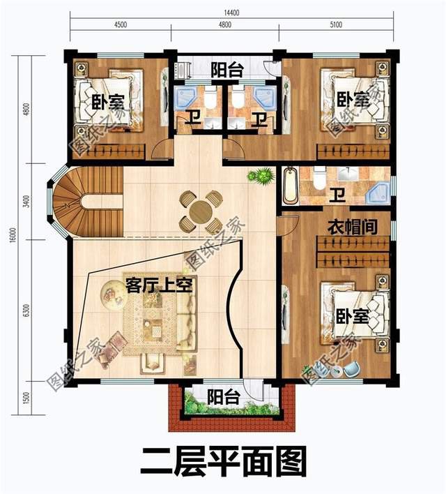 新農(nóng)村復(fù)式三層別墅戶型圖，不拘一格的豪華氣派，讓人贊嘆