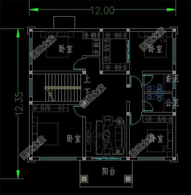對稱設計二層別墅，講究的外觀，對稱的愜意