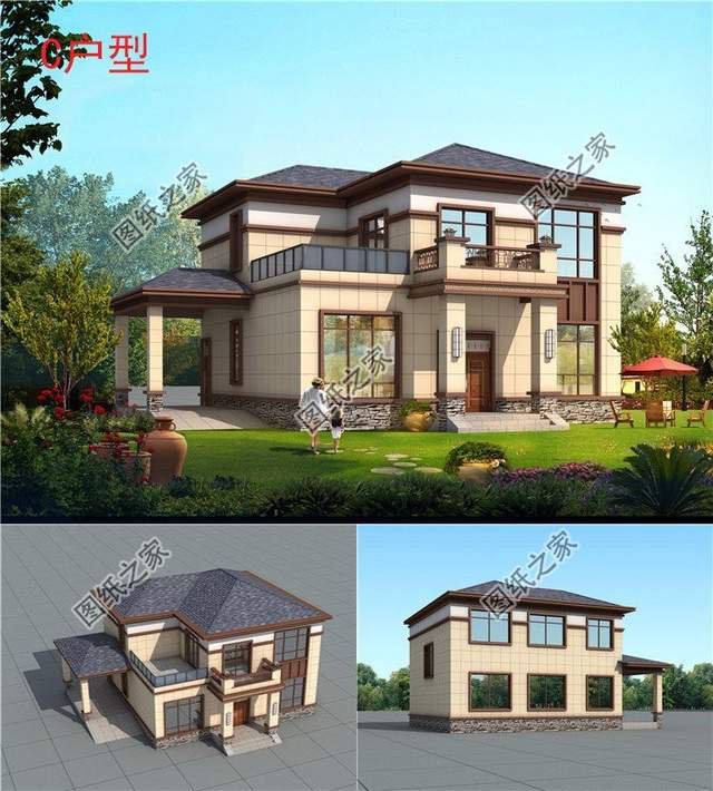 農村別墅帶露臺和車庫，便捷生活就是方便自己