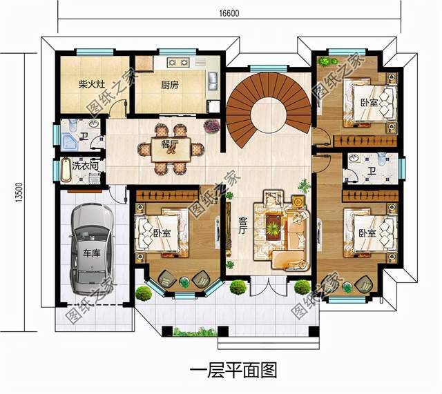 農村別墅帶露臺和車庫，便捷生活就是方便自己