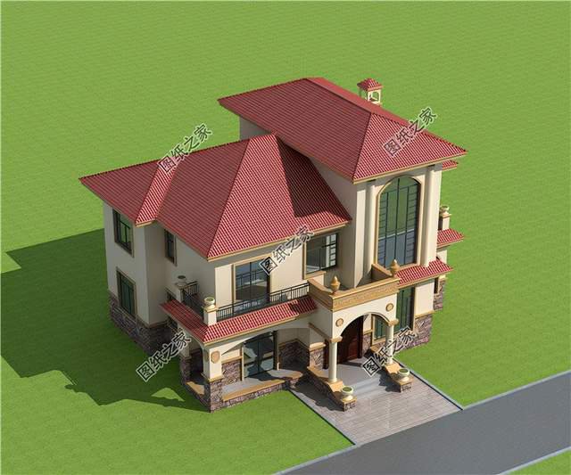 農村二層別墅挑空客廳戶型，視野寬闊大氣，物超所值的美觀