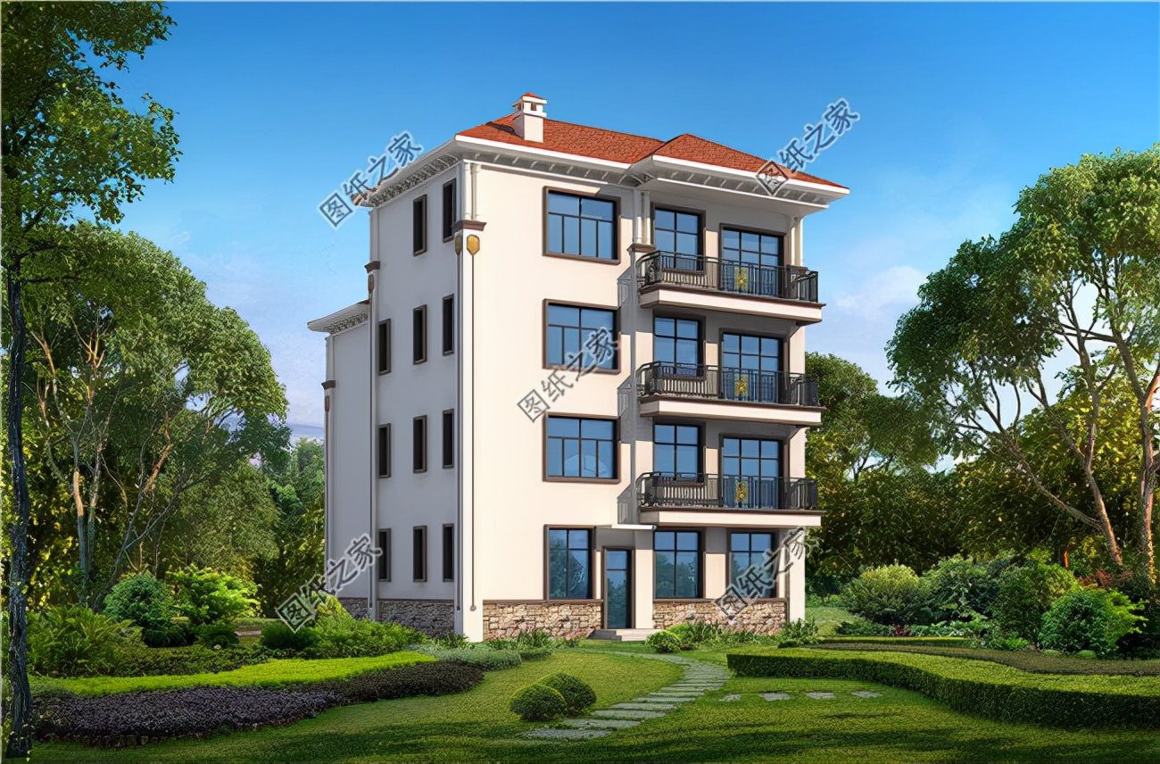 有陽(yáng)臺(tái)四層樓房設(shè)計(jì)圖，生活的美好，賞月的舒適