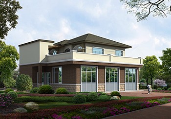 帶門面的二層自建房子設(shè)計(jì)圖紙及效果圖