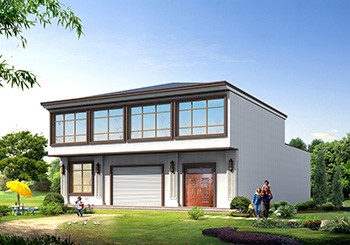 一層是商鋪的二層普通小樓設計圖，造型簡單