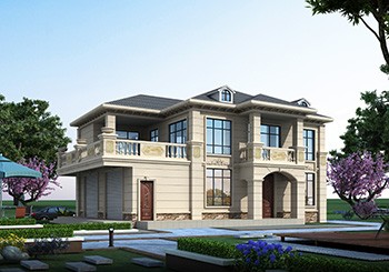 一層一半商鋪一半住宅的二層別墅設計圖紙及效果圖