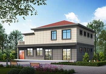 農村一層帶商鋪的二層自建房子設計圖紙