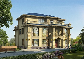 一層一半商鋪一半住宅的三層別墅自建房設計圖