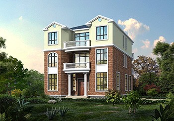 三層帶商鋪的鄉村別墅圖紙及外觀效果圖設計