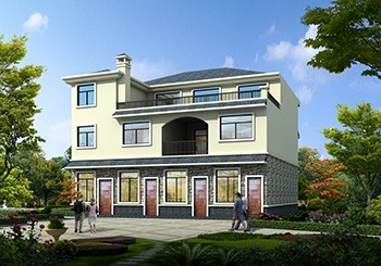 一層是商鋪的三層別墅圖紙及外觀設(shè)計(jì)效果圖