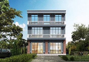 一二層是商品門面，三層是住宅的農村自建房設計圖