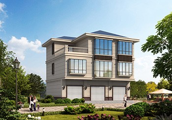 一層帶商鋪的三層別墅設(shè)計(jì)圖紙及外觀效果圖