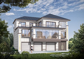 農(nóng)村帶門面的三層自建別墅設(shè)計圖紙，外觀漂亮時尚