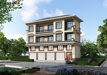 100平左右四層帶商鋪自建房子設計圖紙