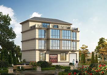 四層帶商鋪門面房的別墅設計圖及效果圖