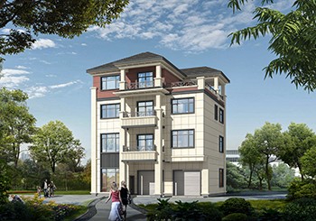 帶商鋪的四層自建別墅設(shè)計(jì)圖紙（一層商鋪二三四住宅）