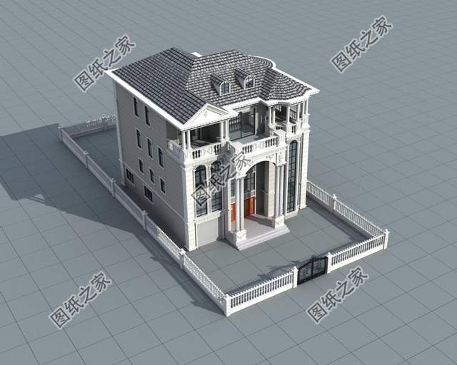 四層帶車庫別墅設計圖，出入方便還大氣
