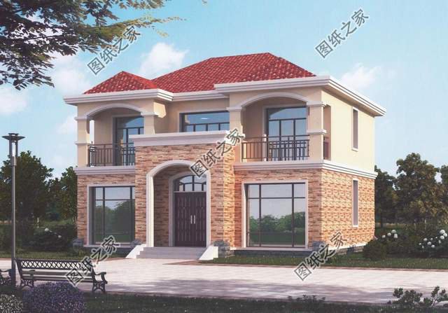 帶欄桿的二層別墅，安全又好看，從心底的放心