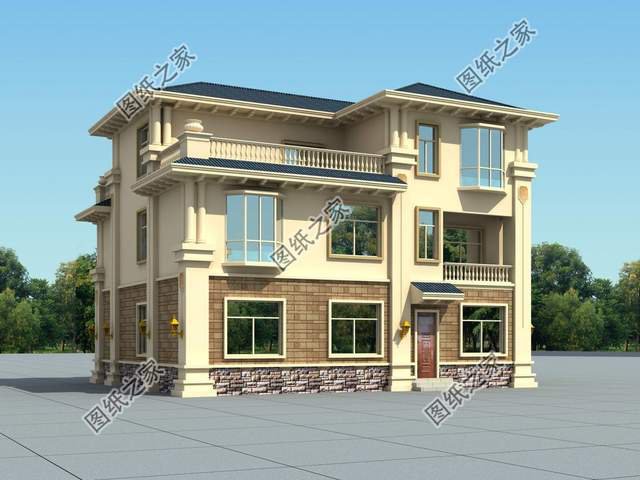 左右對稱的美，三層別墅的大氣舒適實用