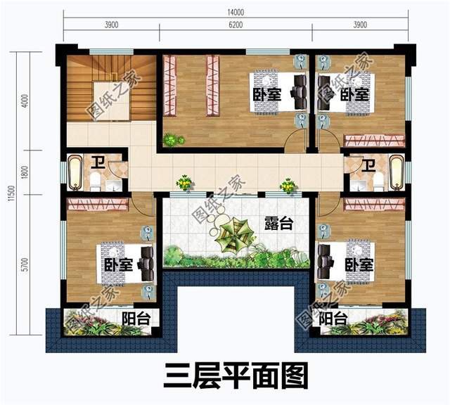 左右對稱的美，三層別墅的大氣舒適實用